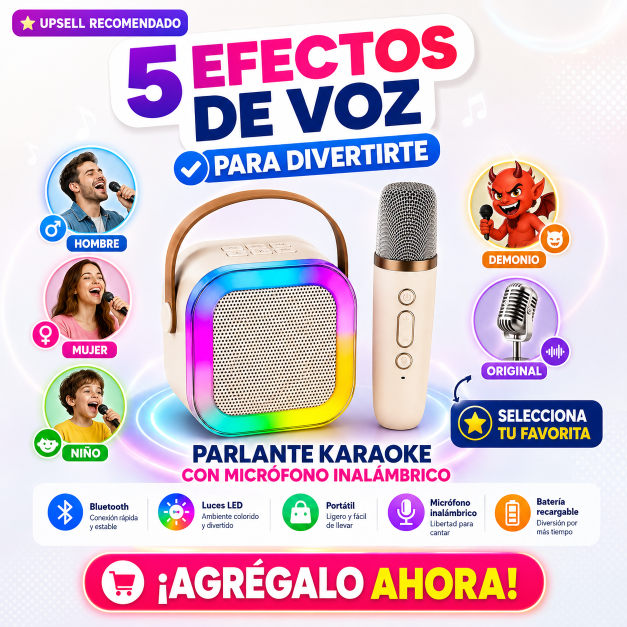 PARLANTE BLUETOOTH 🔥+ MICRÓFONO IA