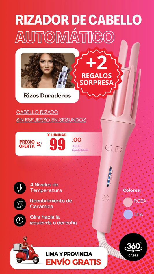 RIZADOR DE CABELLO AUTOMÁTICO💖+2 REGALOS🥰🥰