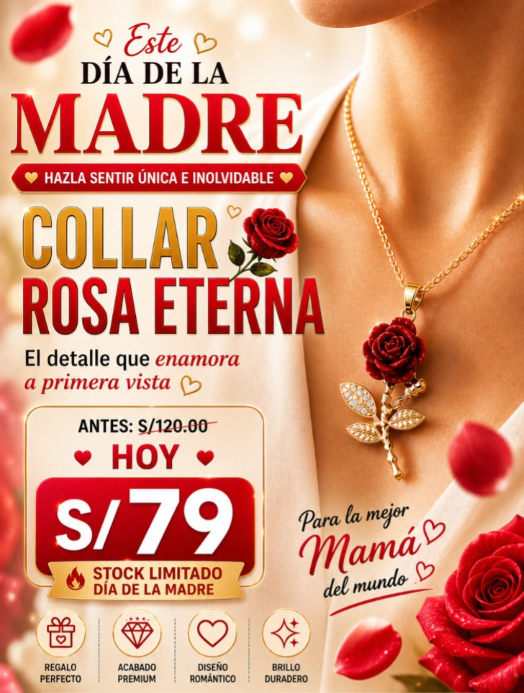 COLLAR ROSA ETERNA 💖