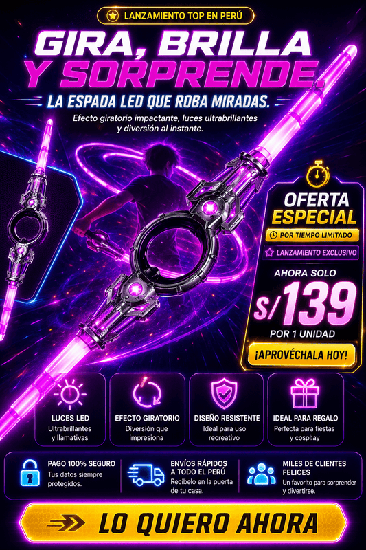 ESPADA GIRATORIA LED 🔥