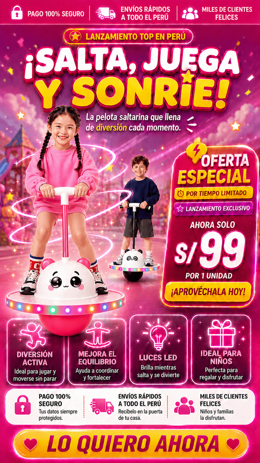 PELOTA SALTARIN 🎁 CON LUCES LED 🔥
